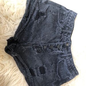 Black Denim Shorts